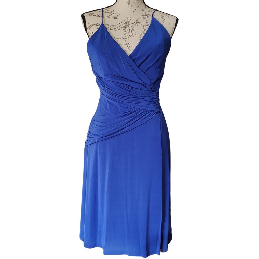 Laundry by Design Royal Blue Midi Wrap Dress